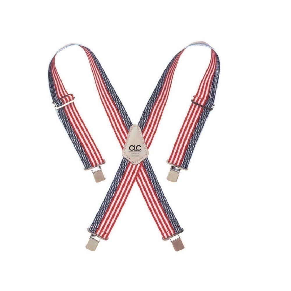 CLC Nylon Suspenders Red White Blue America Flag USA Patriotic